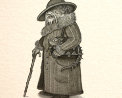 Pencil sketch of “Madam Catfish”—a mysterious figure from my adult debut, The Witchstone